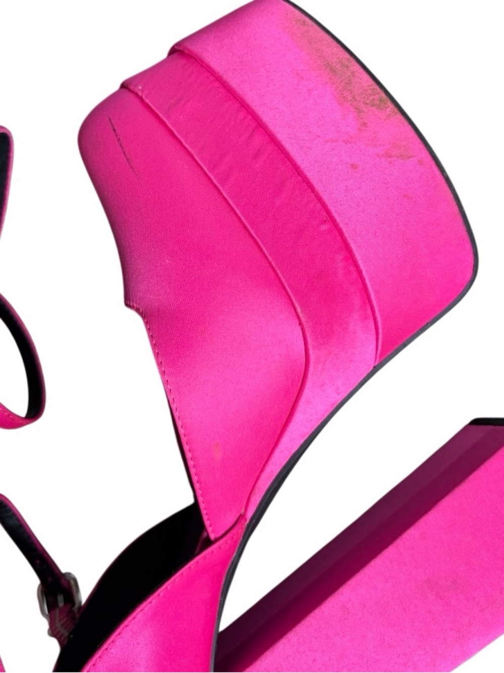 Gianni Bini Hot Pink Silk Platform Mary Jane Pumps Size 9 - Picture 10 of 10